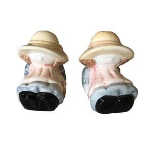 Vintage Girls with Hat and Pinafore Salt & Pepper Shakers
